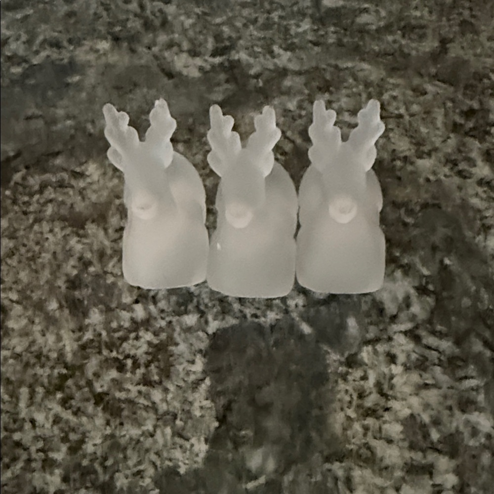 Frosted Glass Reindeer Figurines